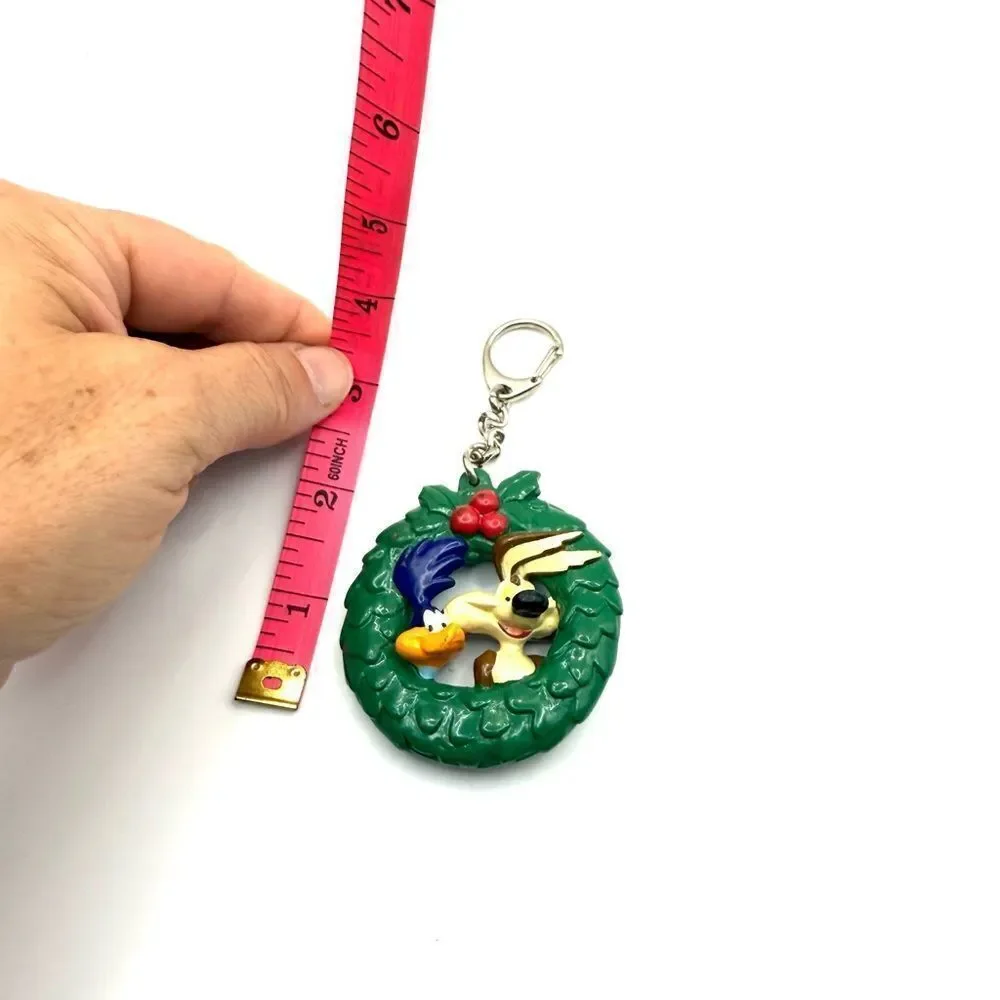 Sylvester & Road Runner Christmas Wreath Key Chain PVC Warner Brothers